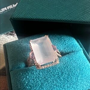 Effy 14 Karat Rose Gold, Emerald Cut Rose Quartz, and Pink Amethyst